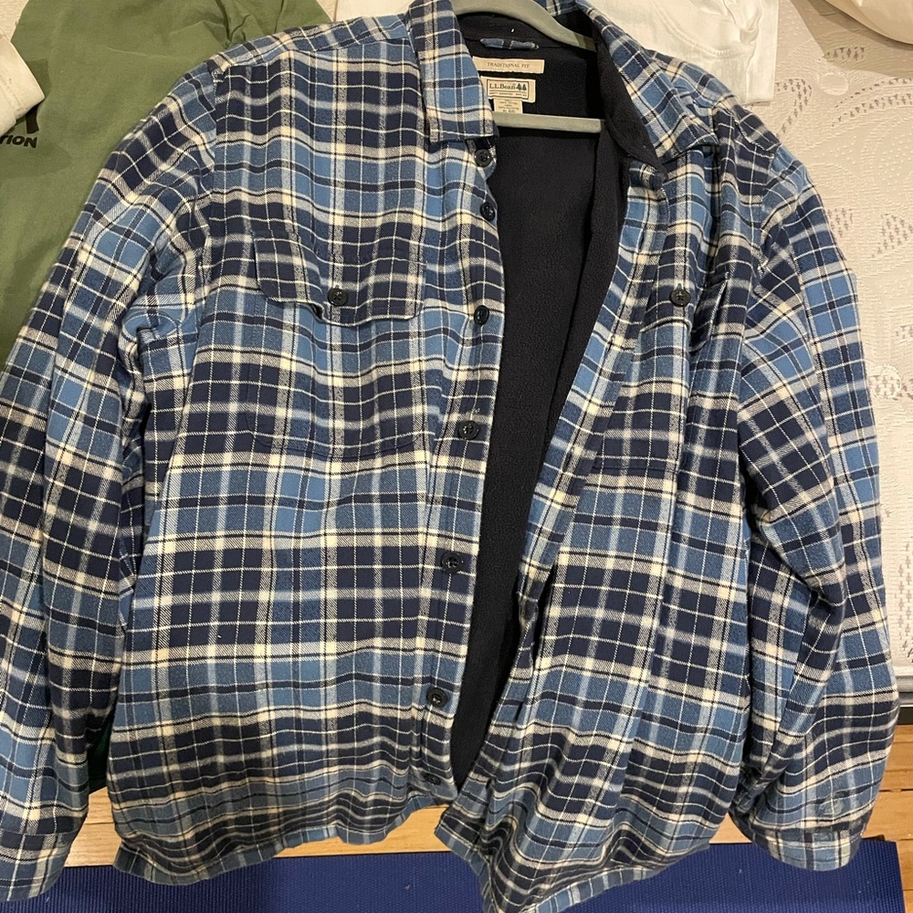 LL Bean fleece lined flannel
